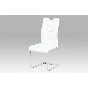AUTRONIC DCL-411 WT jedálenská stolička biela koženka / chróm